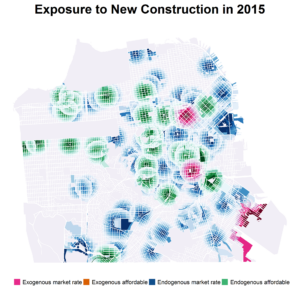 This map shows the locations of new construction in San Francisco in 2015.