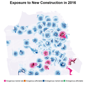 This map shows the locations of new construction in San Francisco in 2016.