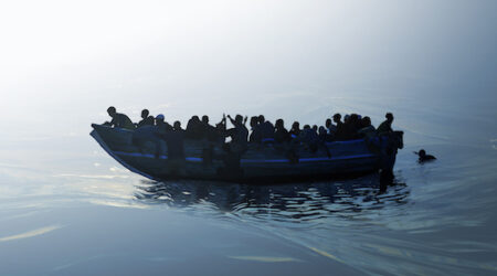 refugees in a boat