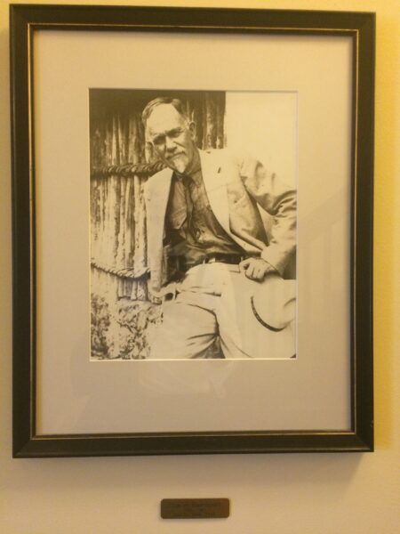 Photograph of Charles Davenport hanging in the common area of one of the buildings at Cold Spring Harbor Laboratory.