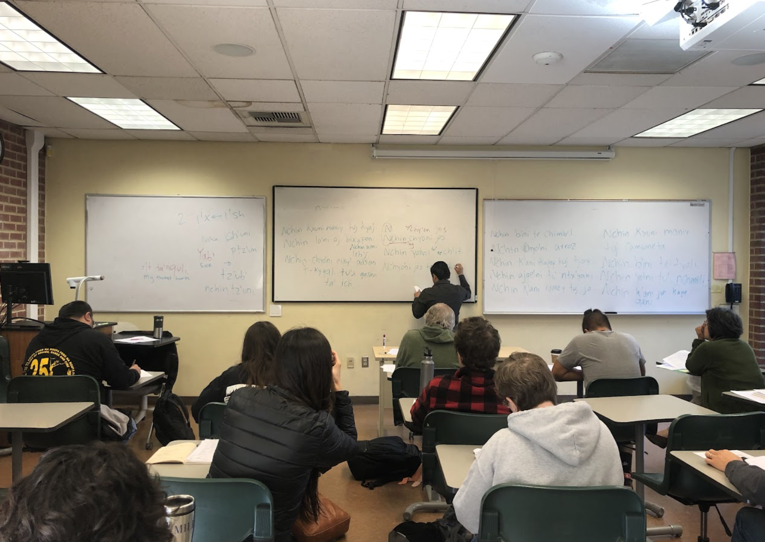 Students in a Mam language class at Laney College