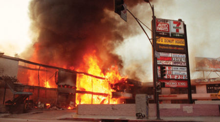 burning mini-malls in LA