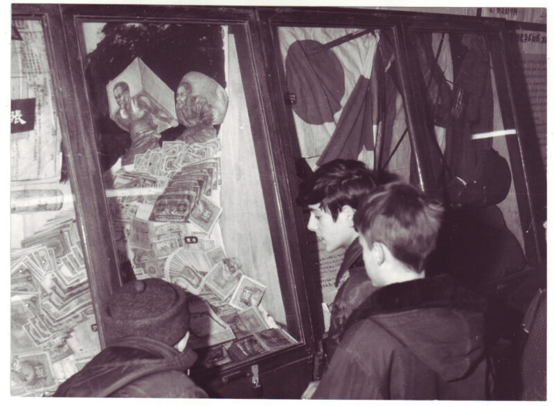 Foreign students visit a Red Guard exhibit in Beijing, 1966