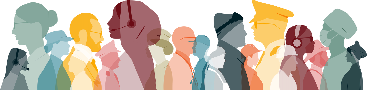 silhouettes of various people representing the labor workforce