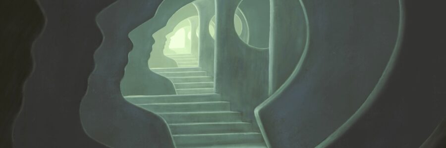 Brain psychology mind soul and hope concept art, 3d illustration, surreal artwork, imagination painting, conceptual idea